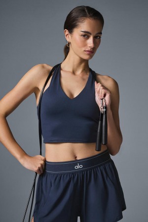 Bra Tank γυναικεια Alo Yoga Airbrush Real σκουρο μπλε | Greece QKXAY-8729