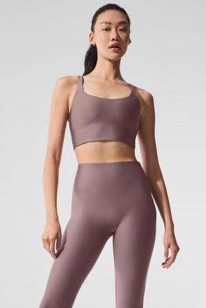 Bra Tank γυναικεια Alo Yoga Airlift Sleek Mushroom | Greece ISWKH-4026