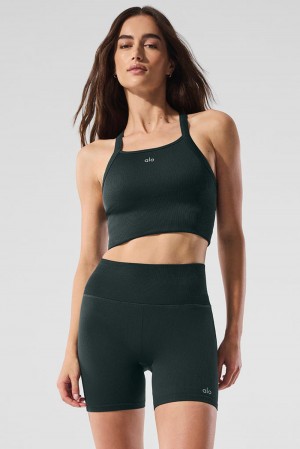 Bra Tank γυναικεια Alo Yoga Seamless Ribbed Favorite πρασινο | Greece SYZFN-3051