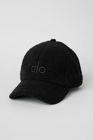 Caps ανδρικα Alo Yoga Micro Sherpa Off-Duty μαυρα | Greece SCBOQ-0146