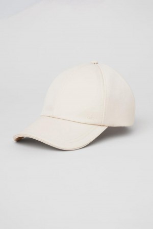 Caps ανδρικα Alo Yoga Satin Off-Duty Creme | Greece ZNLPQ-8609