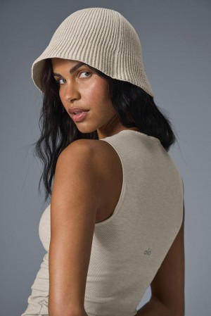 Cloche ανδρικα Alo Yoga Denim Knit Ivory / Oatmilk | Greece CJQKV-0231