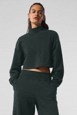 Coverup γυναικεια Alo Yoga Cropped Serenity πρασινο | Greece FEWMT-2819