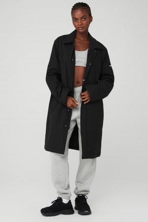 Overcoats γυναικεια Alo Yoga Signature μαυρα | Greece FIYKL-1638