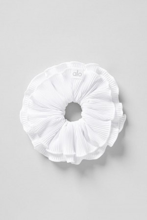 Scrunchie γυναικεια Alo Yoga Micro Plisse Oversize ασπρα | Greece PVHLJ-5461