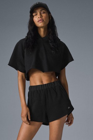 Short Sleeve γυναικεια Alo Yoga Cropped In The Air μαυρα | Greece BUWJN-8914