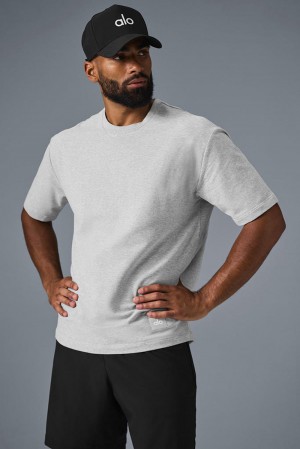 Short Sleeve ανδρικα Alo Yoga Double Take γκρι | Greece KSPCZ-4536