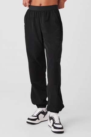 Παντελονι Jogger γυναικεια Alo Yoga Mixed Media Reinvention μαυρα | Greece QSNFK-6204