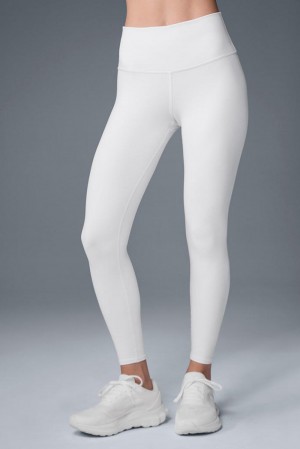Κολαν γυναικεια Alo Yoga 7/8 High-Waist Airbrush ασπρα | Greece LOSEW-1238