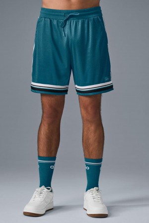 Σορτσ ανδρικα Alo Yoga 7" Key Mesh Basketball Oceanic Teal | Greece SIAYQ-6842