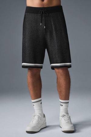 Σορτσ ανδρικα Alo Yoga 7" Sports Club Sweater Knit Basketball μαυρα | Greece GFNDV-5971