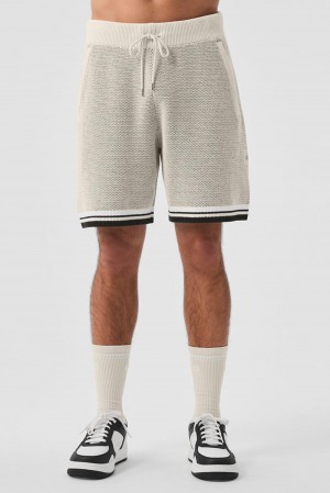 Σορτσ ανδρικα Alo Yoga 7" Sports Club Sweater Knit Basketball Bone | Greece WFPJB-4852