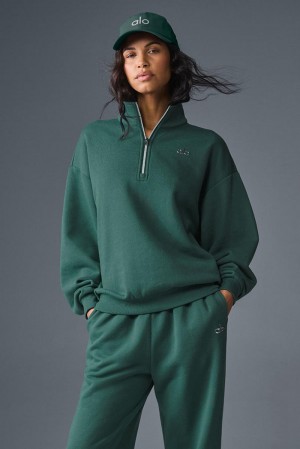 Φουτερ γυναικεια Alo Yoga Accolade 1/4 Zip Winter Ivy | Greece PWTSN-4927