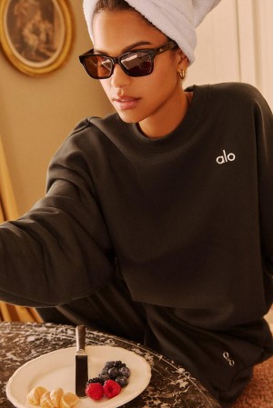 Φουτερ γυναικεια Alo Yoga Accolade Crew Neck Espresso | Greece XTPQJ-4928