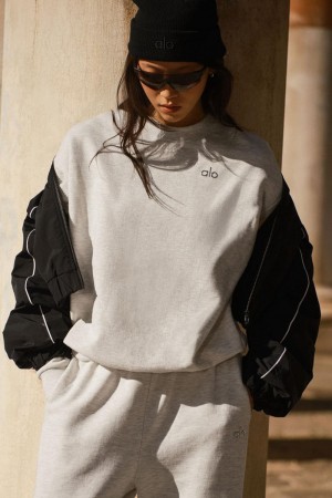 Φουτερ γυναικεια Alo Yoga Accolade Crew Neck ασπρα | Greece QGJMS-8174