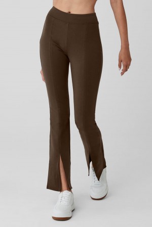 Κολαν γυναικεια Alo Yoga Airbrush High-Waist 7/8 Flutter Espresso | Greece HUZEA-1756
