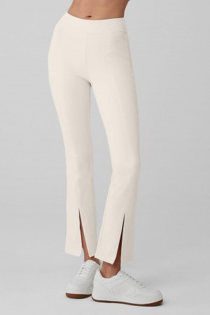 Κολαν γυναικεια Alo Yoga Airbrush High-Waist 7/8 Flutter Ivory | Greece HUZEM-9675