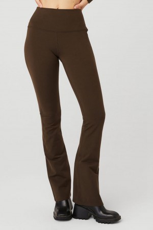 Κολαν γυναικεια Alo Yoga Airbrush High-Waist Bootcut Espresso | Greece DKROW-6329