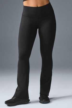 Κολαν γυναικεια Alo Yoga Airbrush High-Waist Bootcut μαυρα | Greece OYZAN-6259