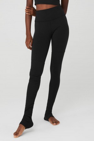 Κολαν γυναικεια Alo Yoga Airbrush High-Waist Highlight Goddess μαυρα | Greece RLNEG-2869