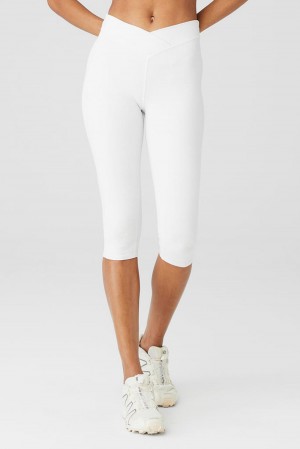 Κολαν γυναικεια Alo Yoga Airbrush V-Cut Defineri ασπρα | Greece MDWYE-2456