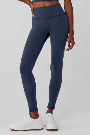 Κολαν γυναικεια Alo Yoga Airbrush Winter Warm High-Waist Nocturne σκουρο μπλε | Greece AMQEP-2385