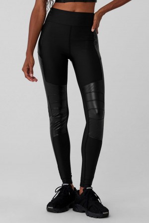 Κολαν γυναικεια Alo Yoga Airlift Winter Warm High-Waist Supermoto μαυρα | Greece DMXZI-1649