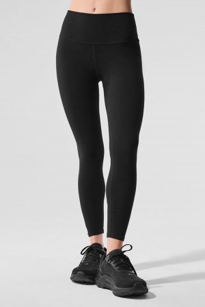 Κολαν γυναικεια Alo Yoga Alosoft High-Waist 7/8 Highlight μαυρα | Greece URFVG-4068