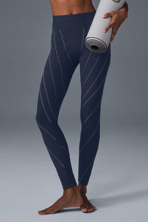 Κολαν γυναικεια Alo Yoga Alosoft High-Waist Sunray σκουρο μπλε | Greece KSEHB-2583