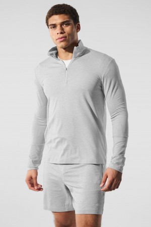 Μακρυμανικο ανδρικα Alo Yoga Conquer 1/4 Zip Reform γκρι | Greece NWXSM-3781