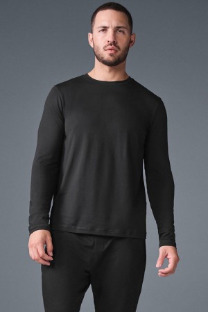 Μακρυμανικο ανδρικα Alo Yoga Conquer Reform Crewneck μαυρα | Greece OWILU-9107