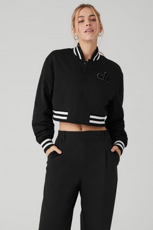 Μπουφαν γυναικεια Alo Yoga Cropped G.O.A.T μαυρα | Greece NCMOI-2906