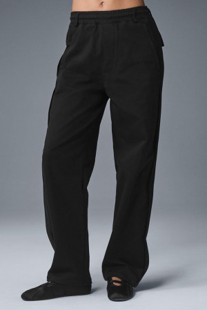 Παντελονι γυναικεια Alo Yoga Edition Sueded Straight Leg μαυρα | Greece WTMJS-7249