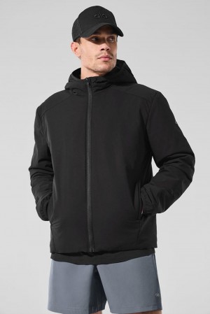 Μπουφαν ανδρικα Alo Yoga Elemental Full-Zip μαυρα | Greece DRHUV-4936