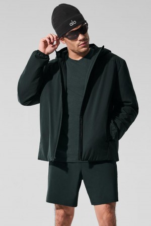 Μπουφαν ανδρικα Alo Yoga Elemental Full-Zip πρασινο | Greece HUXFG-9412