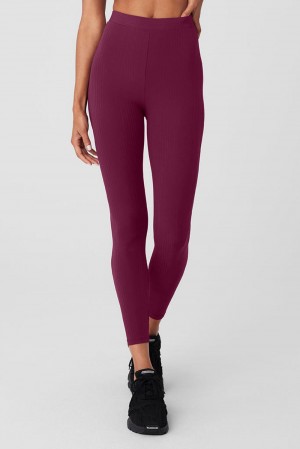 Κολαν γυναικεια Alo Yoga High-Waist 7/8 Run It Back Wild Berry | Greece VSWYT-3701