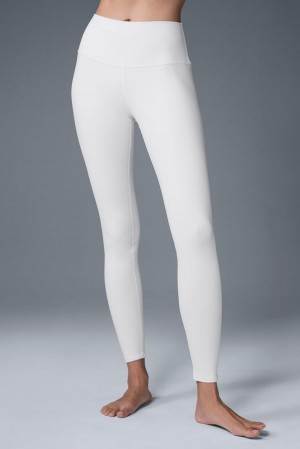 Κολαν γυναικεια Alo Yoga High-Waist Airbrush Bottoms ασπρα | Greece NORJG-2543