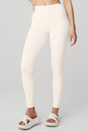 Κολαν γυναικεια Alo Yoga High-Waist Airbrush Ivory | Greece BJNRQ-3072