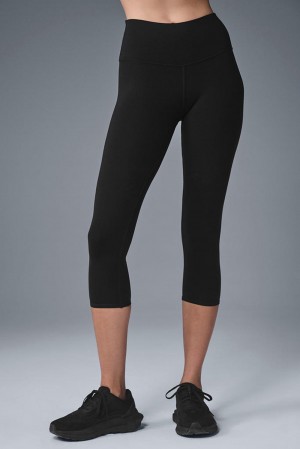 Κολαν γυναικεια Alo Yoga High-Waist Airbrushris μαυρα | Greece GSLUB-7023