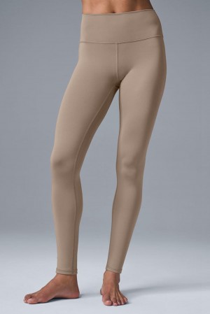 Κολαν γυναικεια Alo Yoga High-Waist Airlift Gravel | Greece DOWJG-9801
