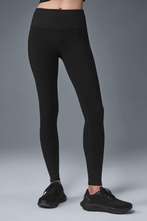 Κολαν γυναικεια Alo Yoga High-Waist Alosoft Lounge μαυρα | Greece ROQGV-8713