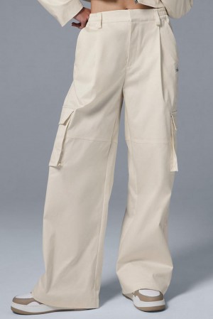 Παντελονι γυναικεια Alo Yoga High-Waist Night Out Cargo Ivory | Greece NDELC-9501