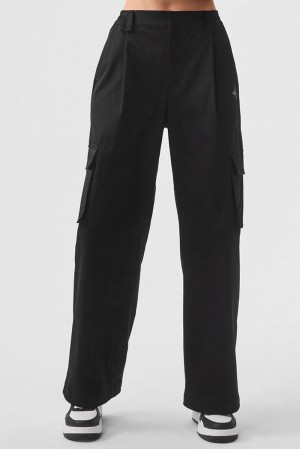 Παντελονι γυναικεια Alo Yoga High-Waist Night Out Cargo μαυρα | Greece ALQZM-4289