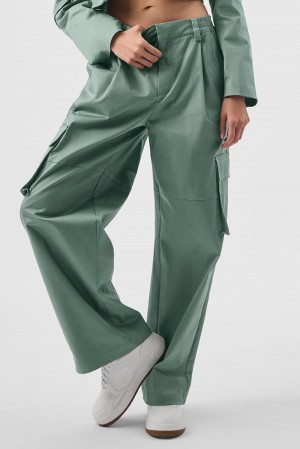 Παντελονι γυναικεια Alo Yoga High-Waist Night Out Cargo πρασινο | Greece WNLAX-8395