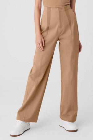 Παντελονι γυναικεια Alo Yoga High-Waist On Point Moto Toasted Almond | Greece KRYVH-0386