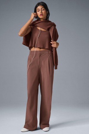 Παντελονι γυναικεια Alo Yoga High-Waist Pursuit (Regular) Chestnut | Greece WHKOA-6503