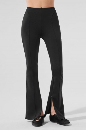 Κολαν γυναικεια Alo Yoga High-Waist Zip It Flare μαυρα | Greece VKSIW-0179