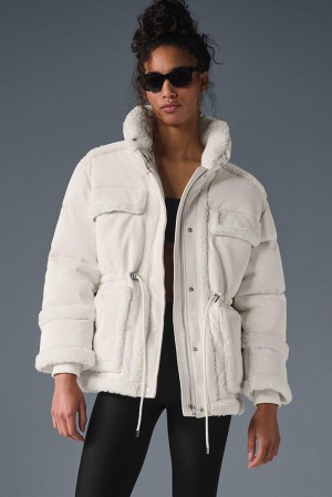 Μπουφαν γυναικεια Alo Yoga Ice Breaker Ivory | Greece ZLJOT-2564