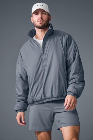 Μπουφαν ανδρικα Alo Yoga Latitude Light Weight 1/2 Zip γκρι | Greece VPQYA-9128