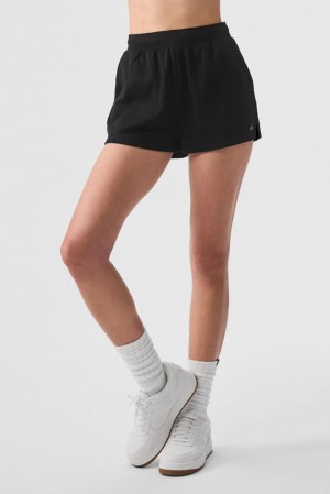 Σορτσ γυναικεια Alo Yoga Low Key Sweat μαυρα | Greece VSTLZ-7095